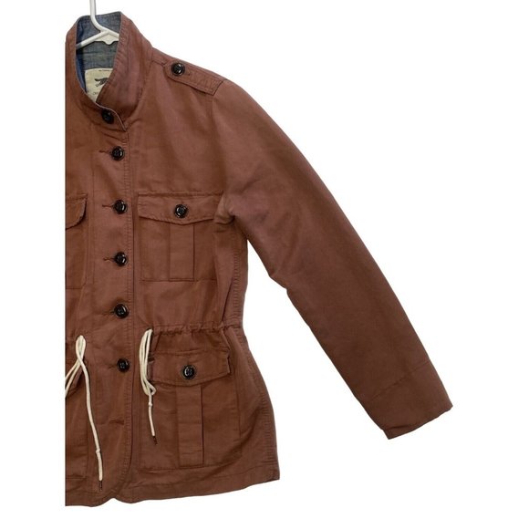 Obey Propaganda Women's Medium Hemingway Lightweight Utility Cargo Jacket Rust - Picture 3 of 10